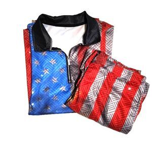 Men's American Flag T Shirt Shorts Set Patriotic USA Print XL 4th of July